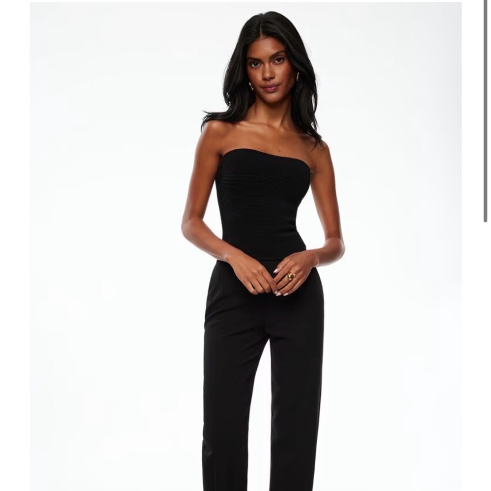 Dynamite strapless ribbed tank in black size M/L